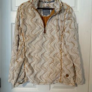 Simply Southern Cream and Tan Fleece Jacket